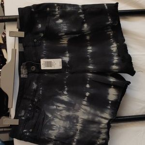 Torrid Black and White Tie-Dye Jean Shorts